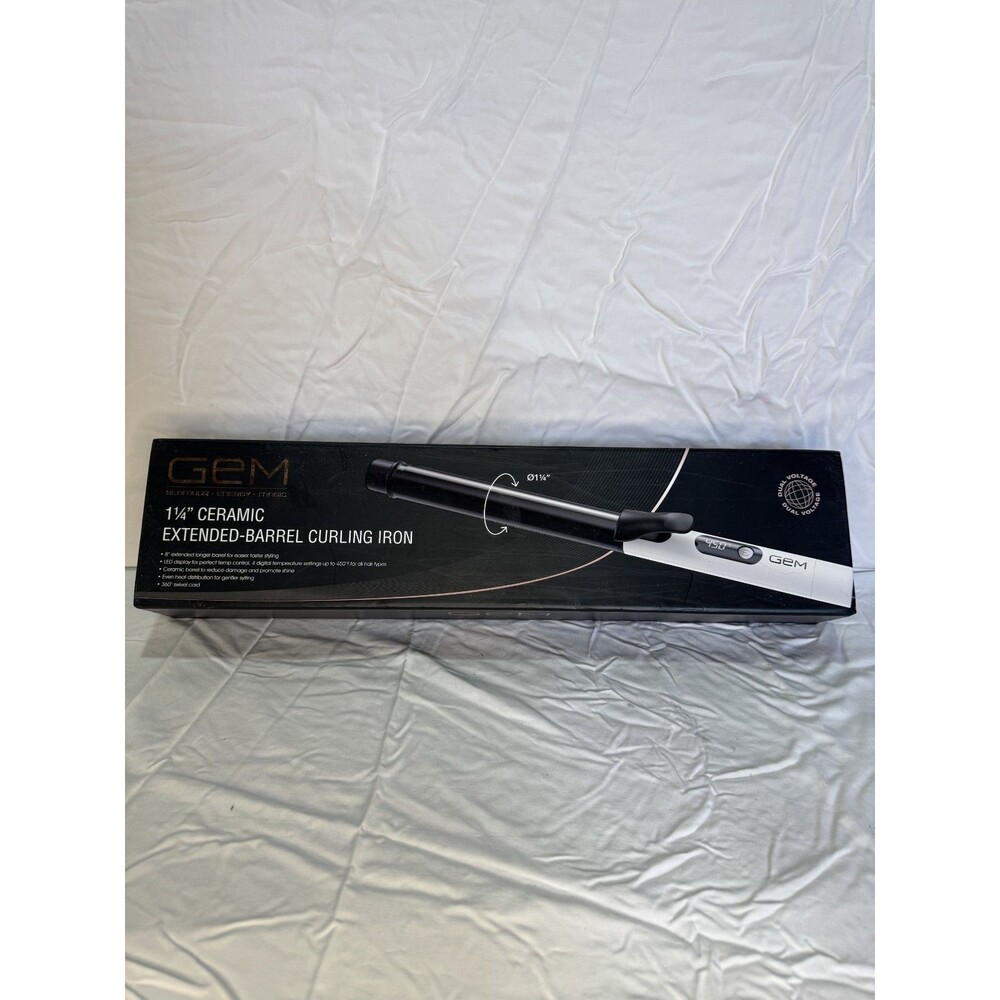 GEM ceramic 1 1/4 extended barrel curling iron
